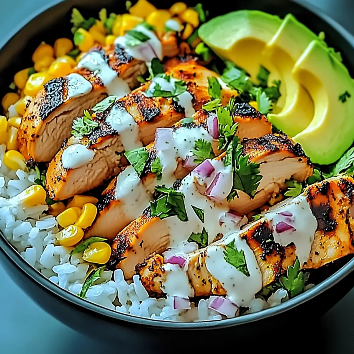 Street Corn Chicken Rice Bowl