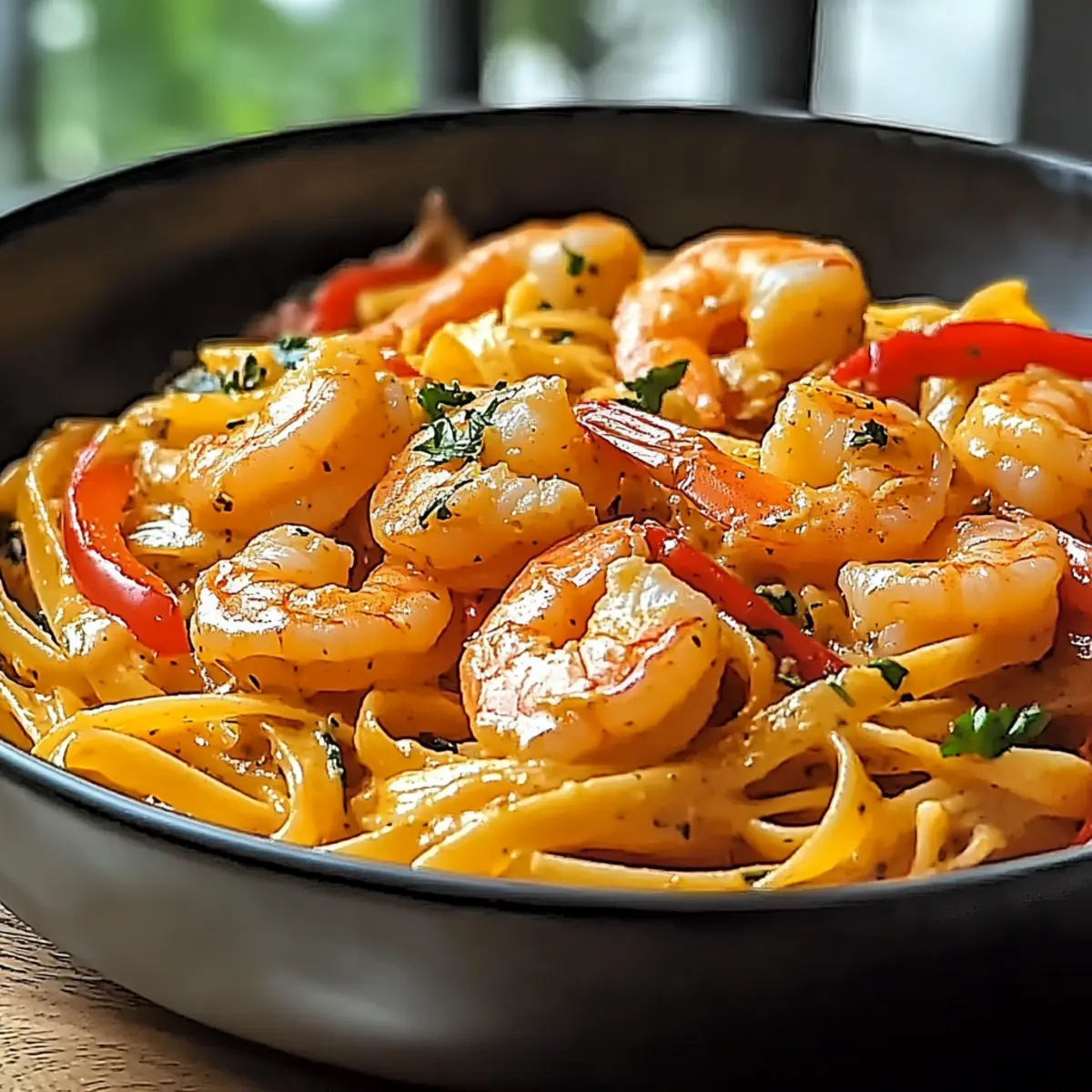 Shrimp Pasta Delight: A Creamy Caribbean Escape in Minutes