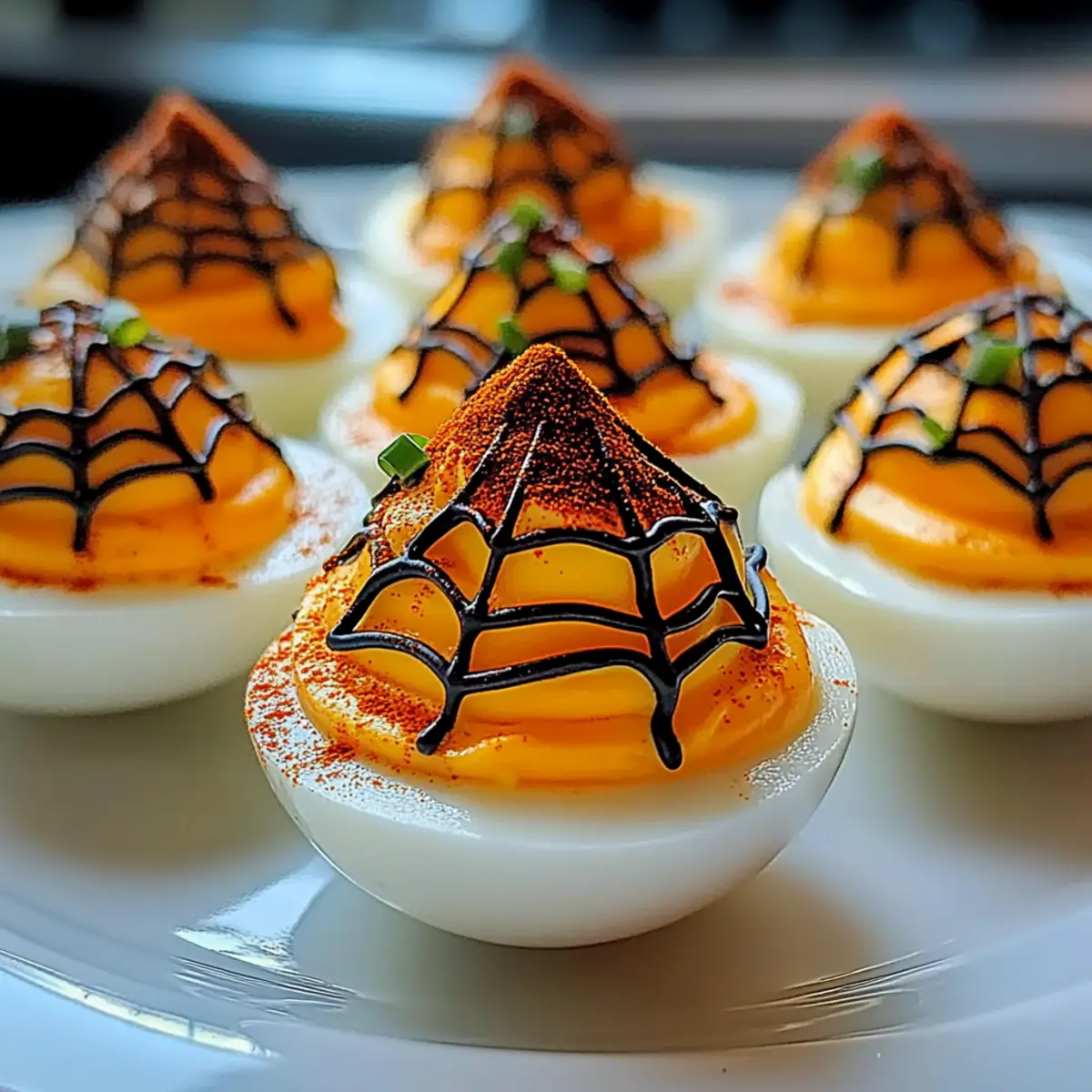 Tasty Spooky Spiderweb Deviled Eggs for a Hauntingly Good Treat