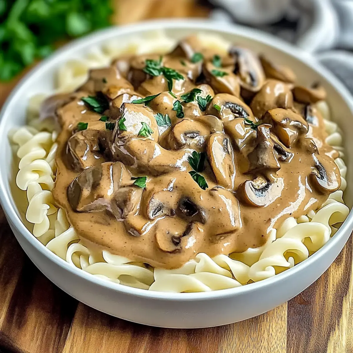 Savor the Comfort of Cozy Mushroom & Seitan Stroganoff
