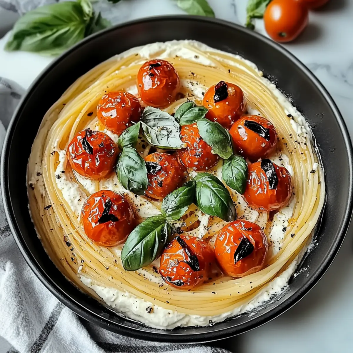 Tasty Roasted Tomato & Garlic Ricotta Pasta