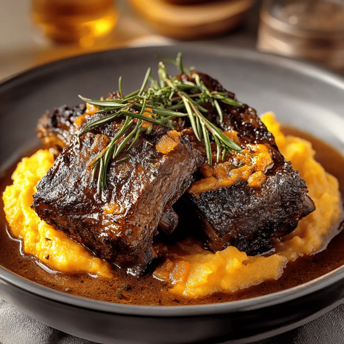 Apple Cider Braised Short Ribs with Rosemary Mashed Sweet Potatoes