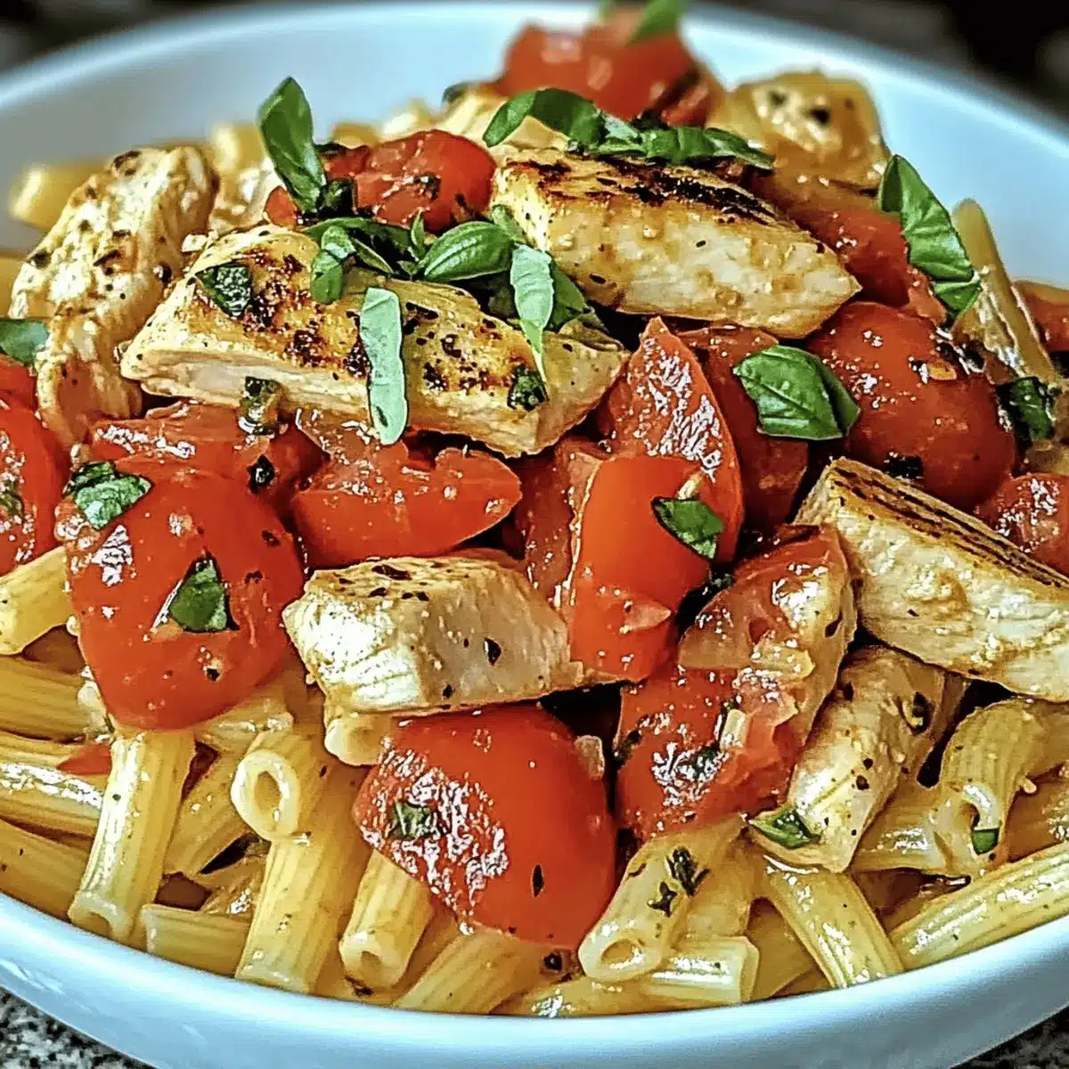 Cozy Bruschetta Chicken Pasta Dinner