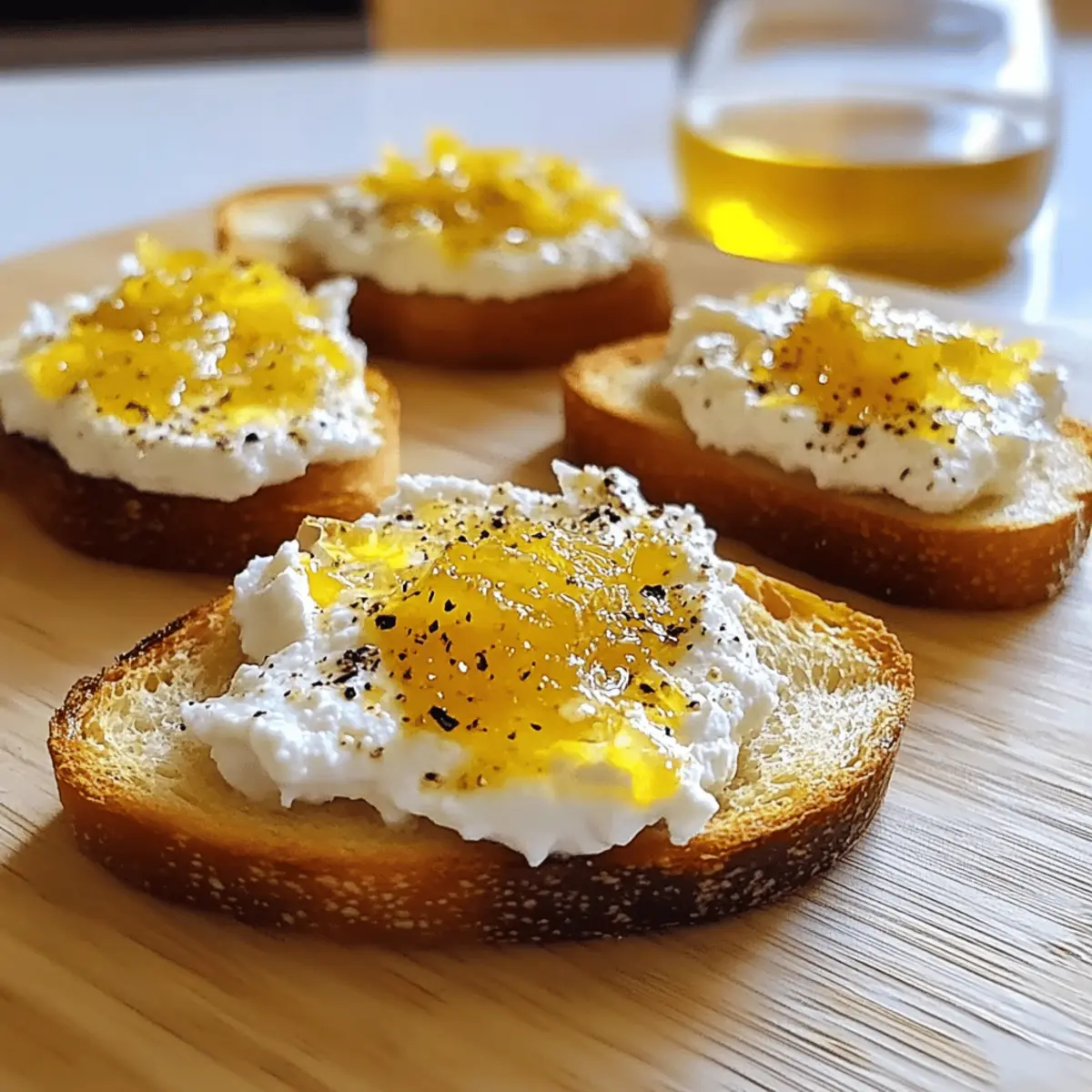 Crispy Challah Bruschetta with Lush Lemon Ricotta Delight