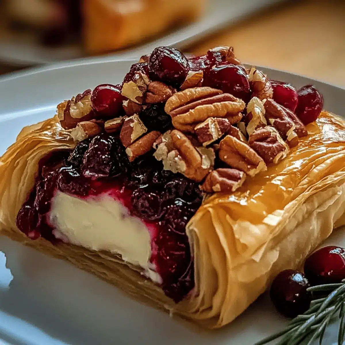 Easy Cranberry Pecan Brie Wrapped in Puff Pastry Bliss