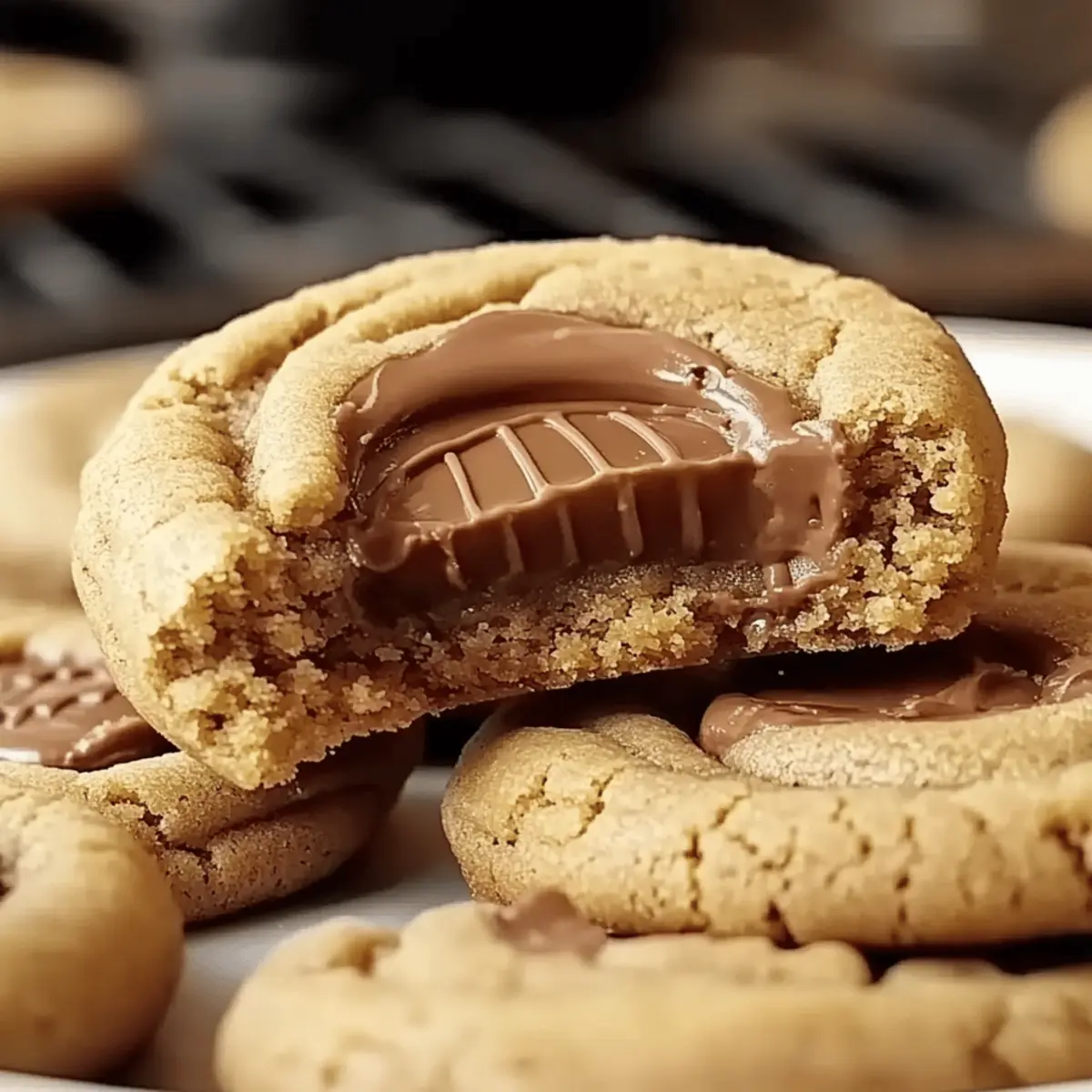 Peanut Butter Cookies Stuffed with Chocolate Cups Bliss