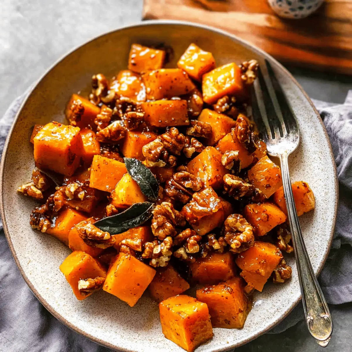 Roasted Butternut Squash with Candied Walnuts