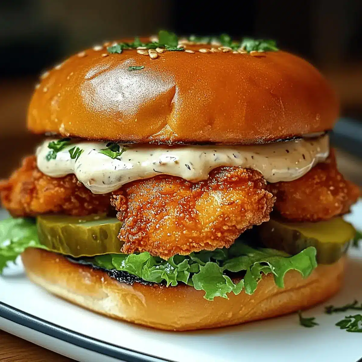 Crispy Spicy Chicken Sandwich with Creamy Homemade Sauce
