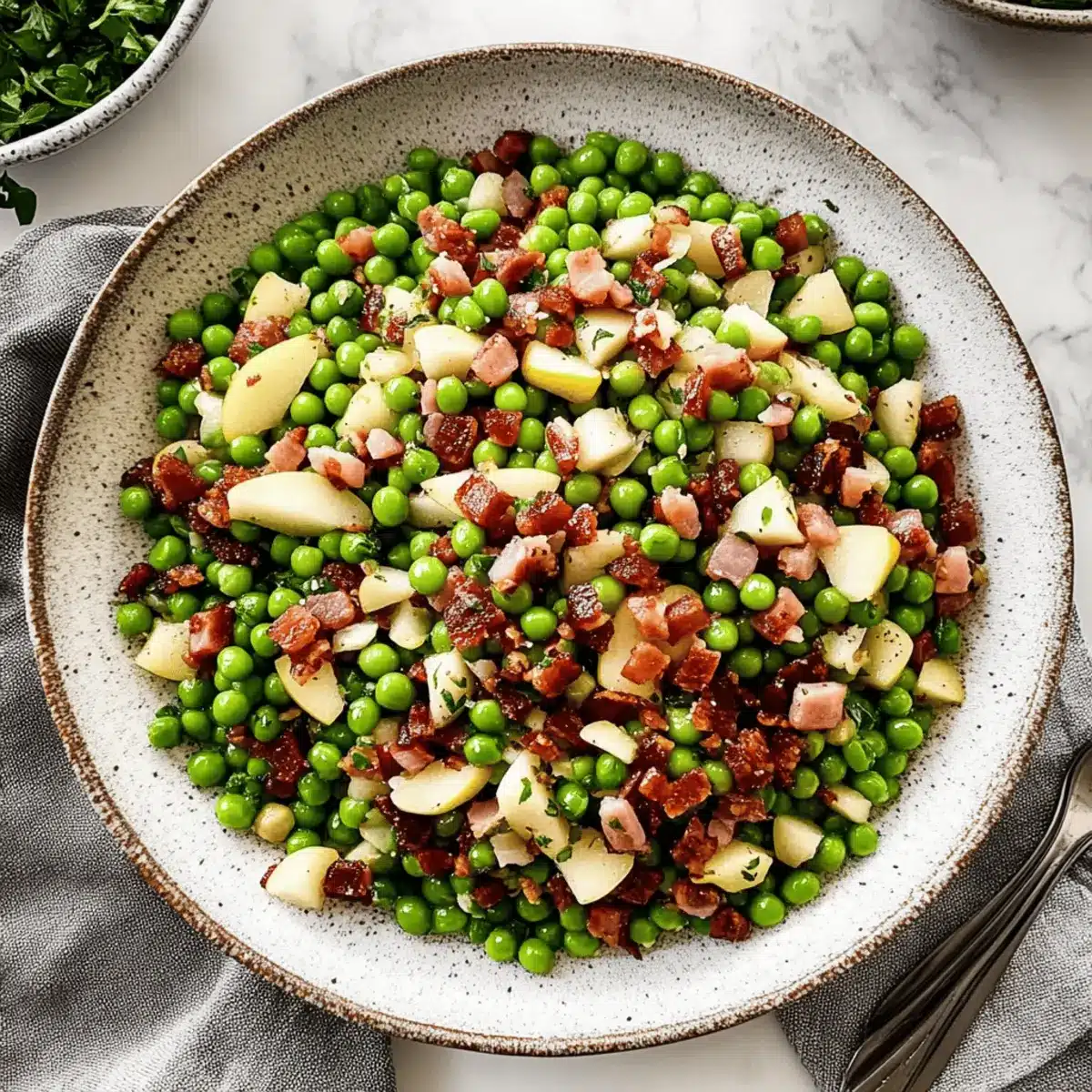 Thanksgiving Peas with Pancetta and Pears for a Festive Feast