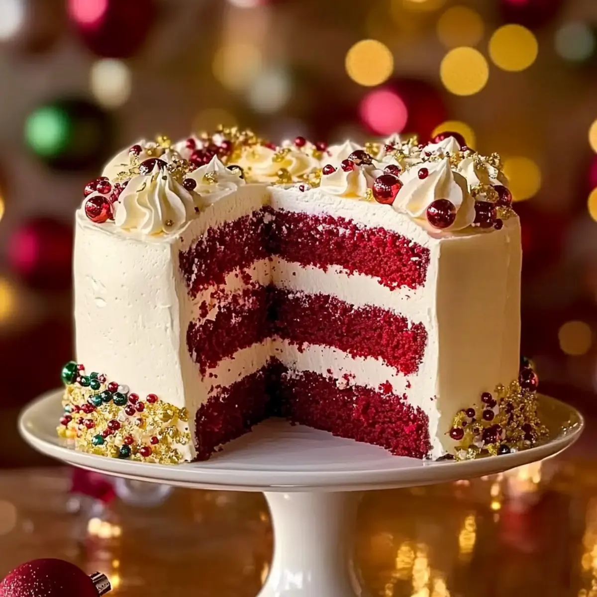 Christmas Red Velvet Cheesecake