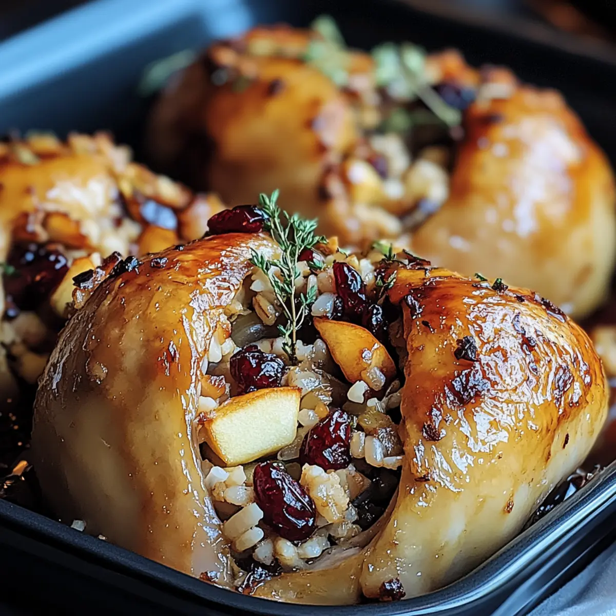 Apple-Cranberry Stuffed Cornish Hens for Cozy Family Dinners