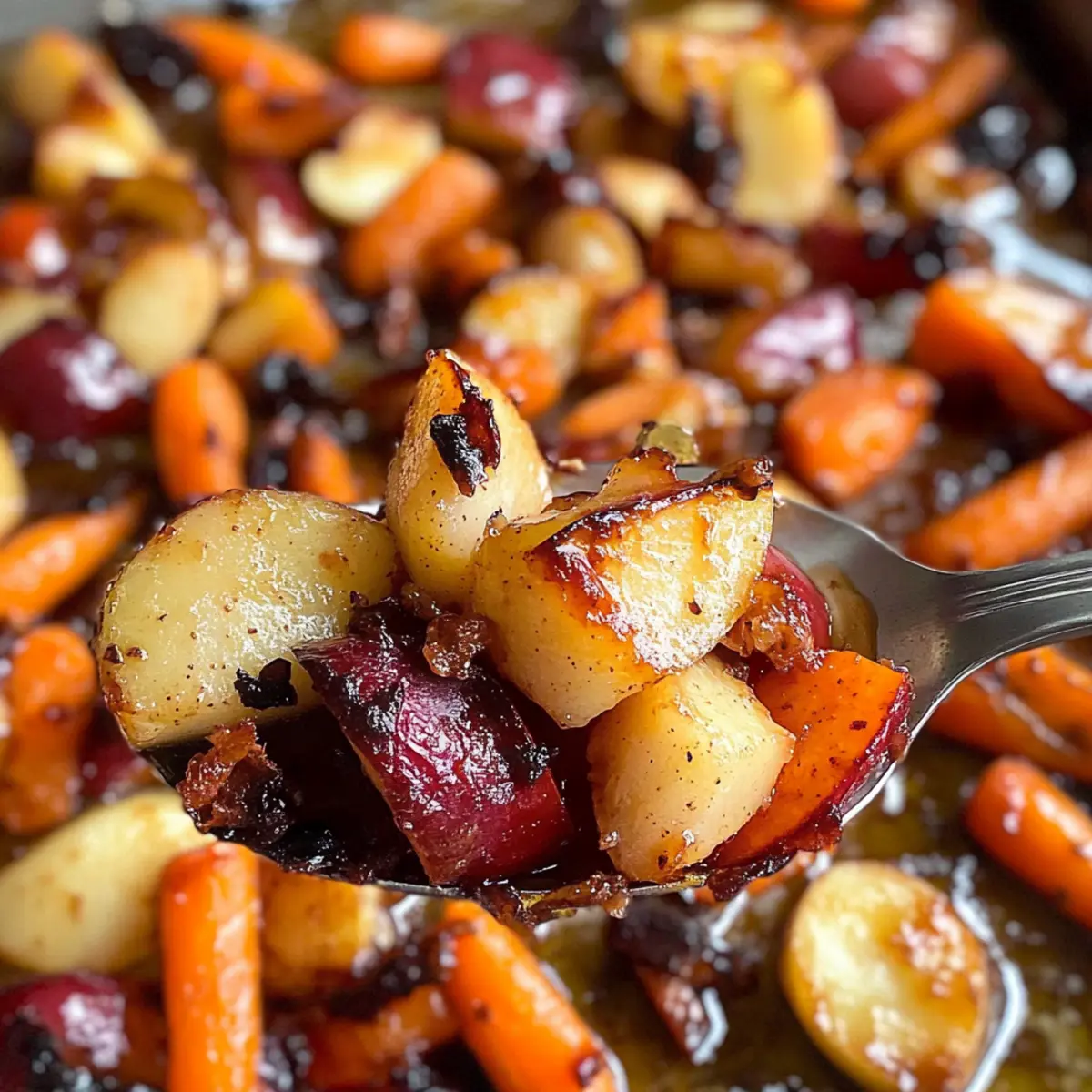 Maple Dijon Roasted Apples & Carrots