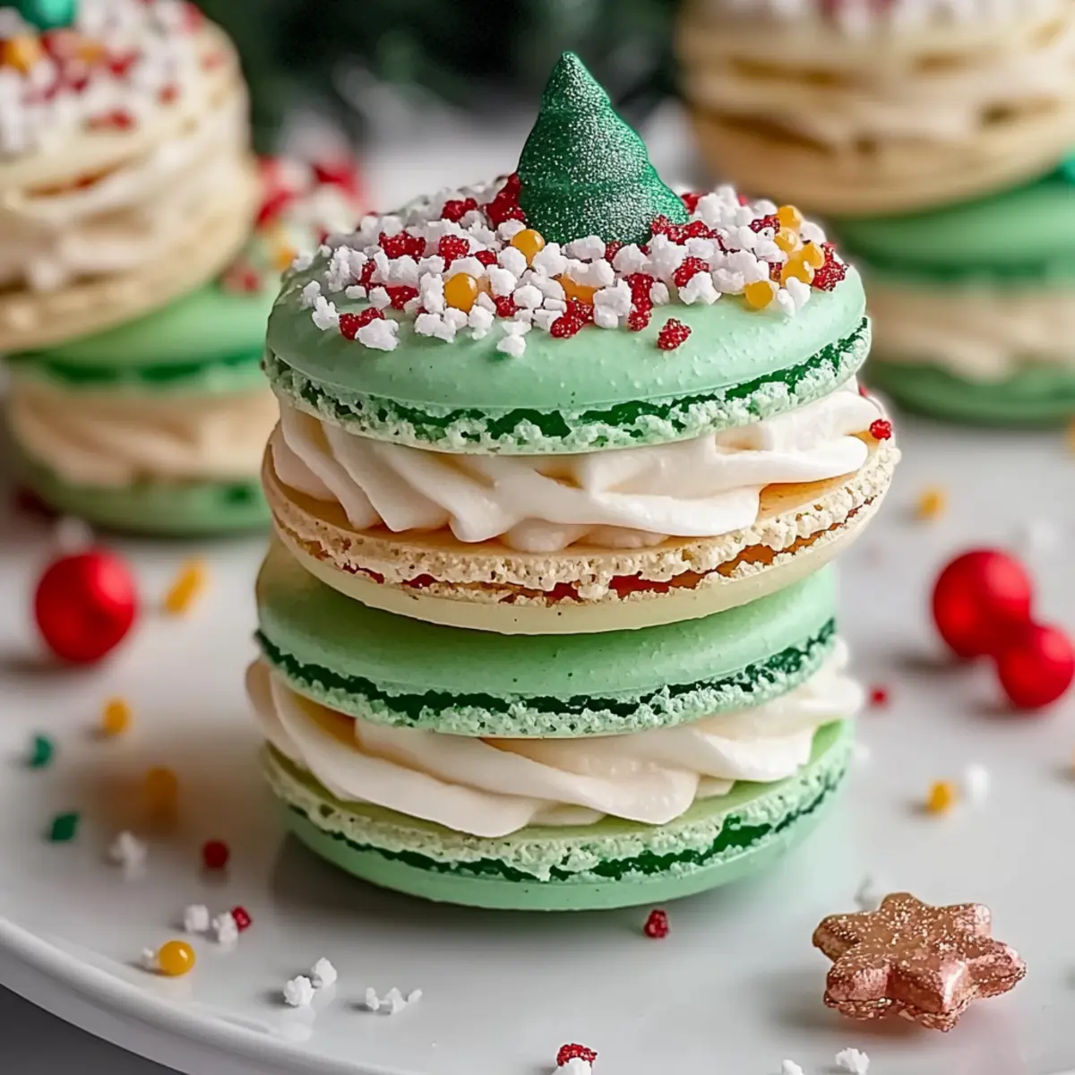 Christmas Tree Cake Macarons for a Sweet Holiday Magic