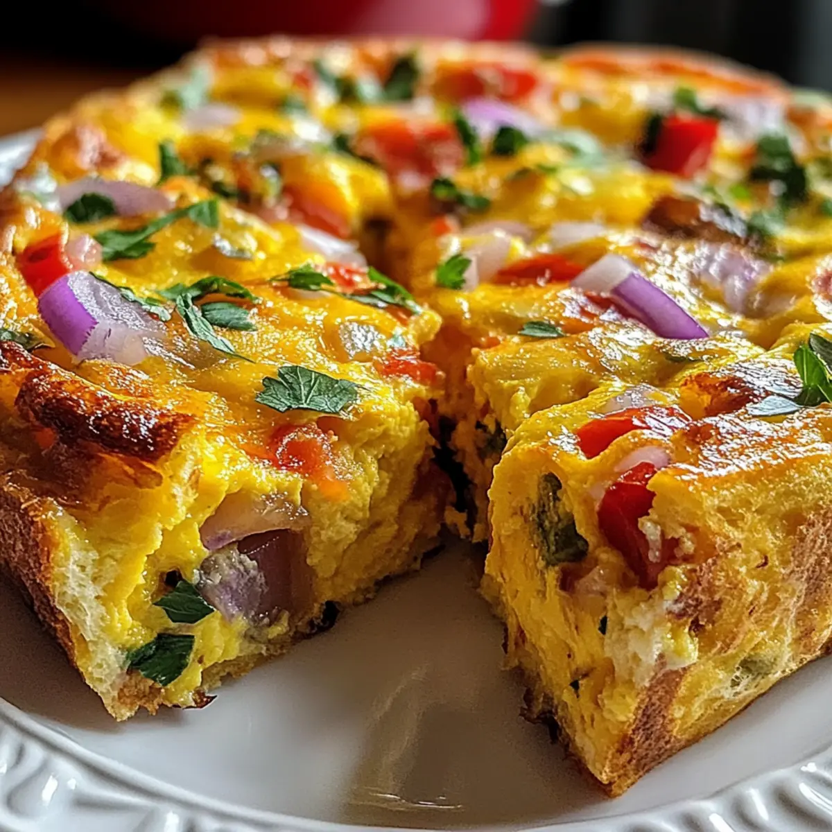 Cheesy Breakfast Biscuit Frittata