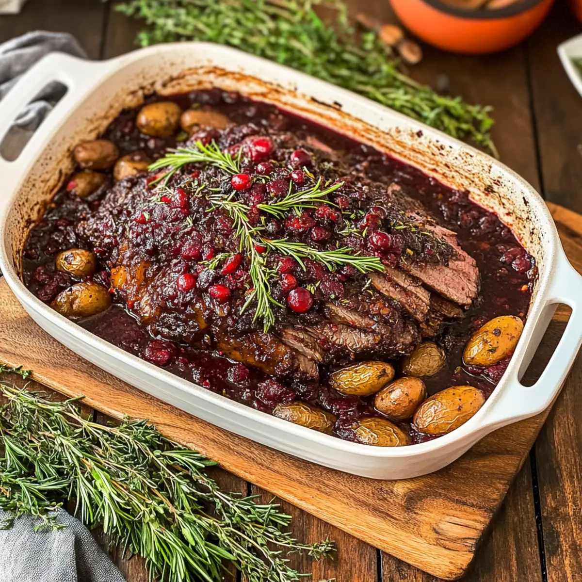 Cranberry Holiday Beef Brisket for Festive Comfort Food Bliss