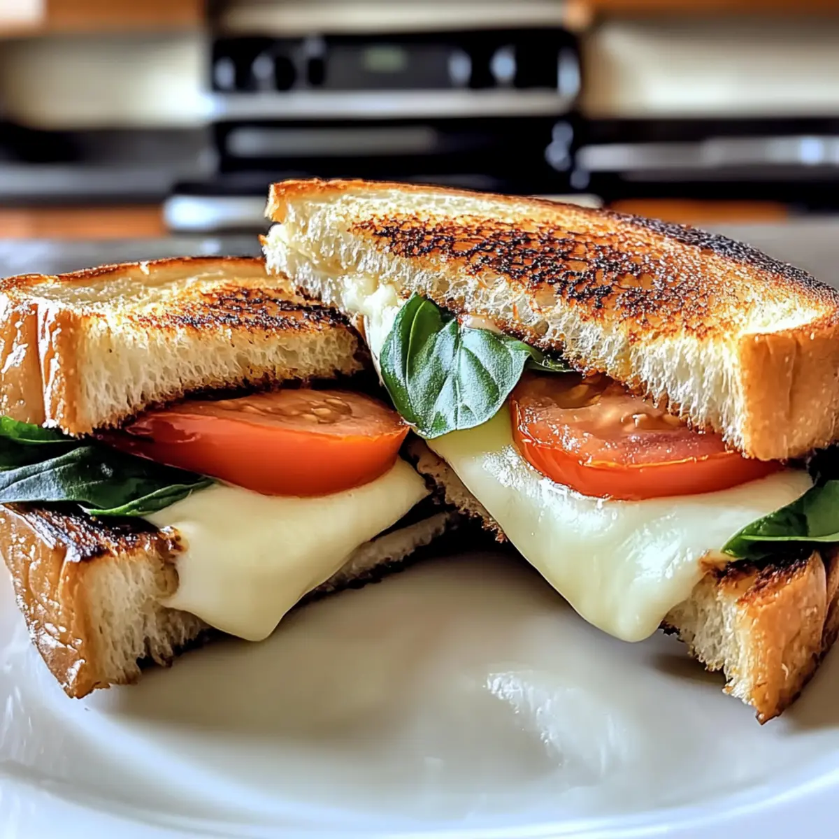 Tomato Basil Grilled Cheese Sandwich