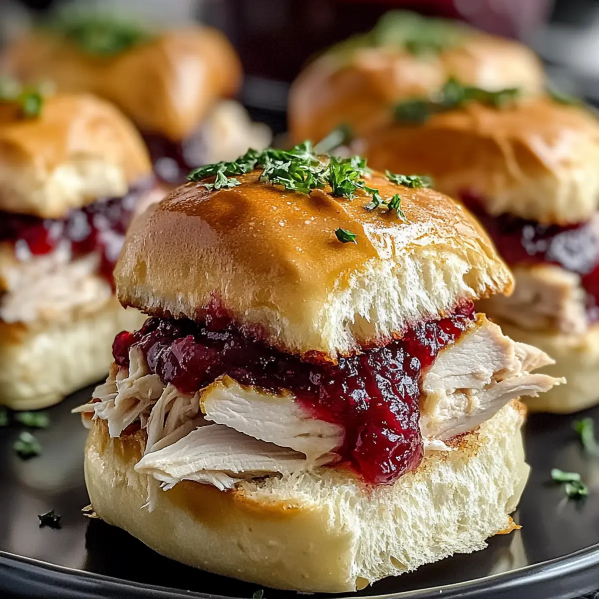 Thanksgiving Leftover Turkey Cranberry Sliders