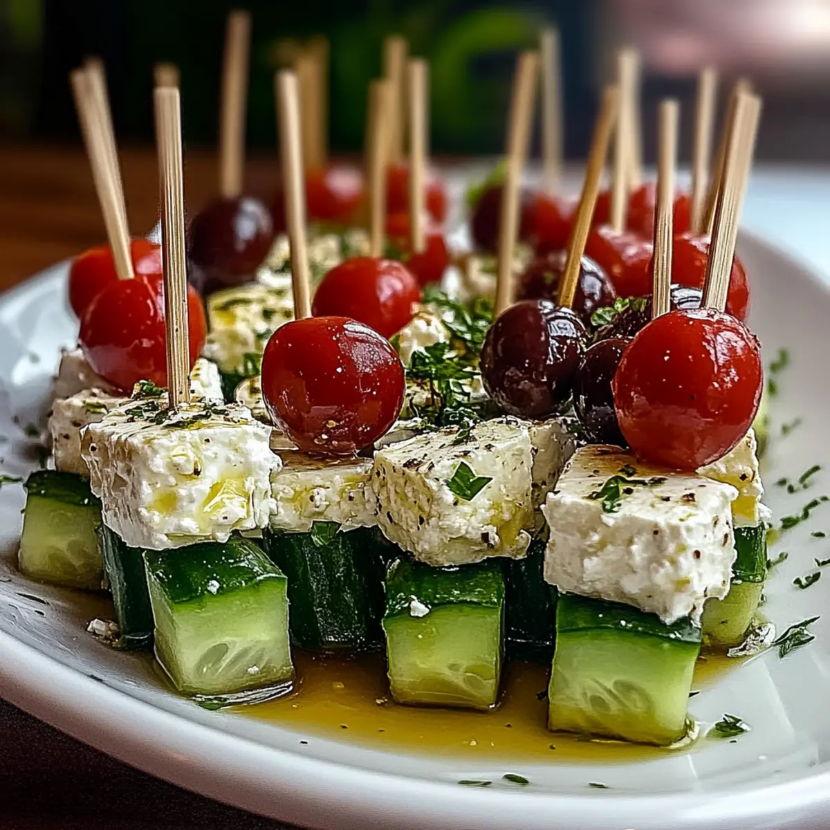 Greek Feta & Cucumber Bite Skewers for Effortless Entertaining