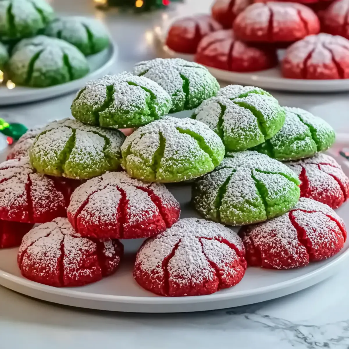 Festive Red & Green Crinkle Cookies for Magical Holiday Cheer