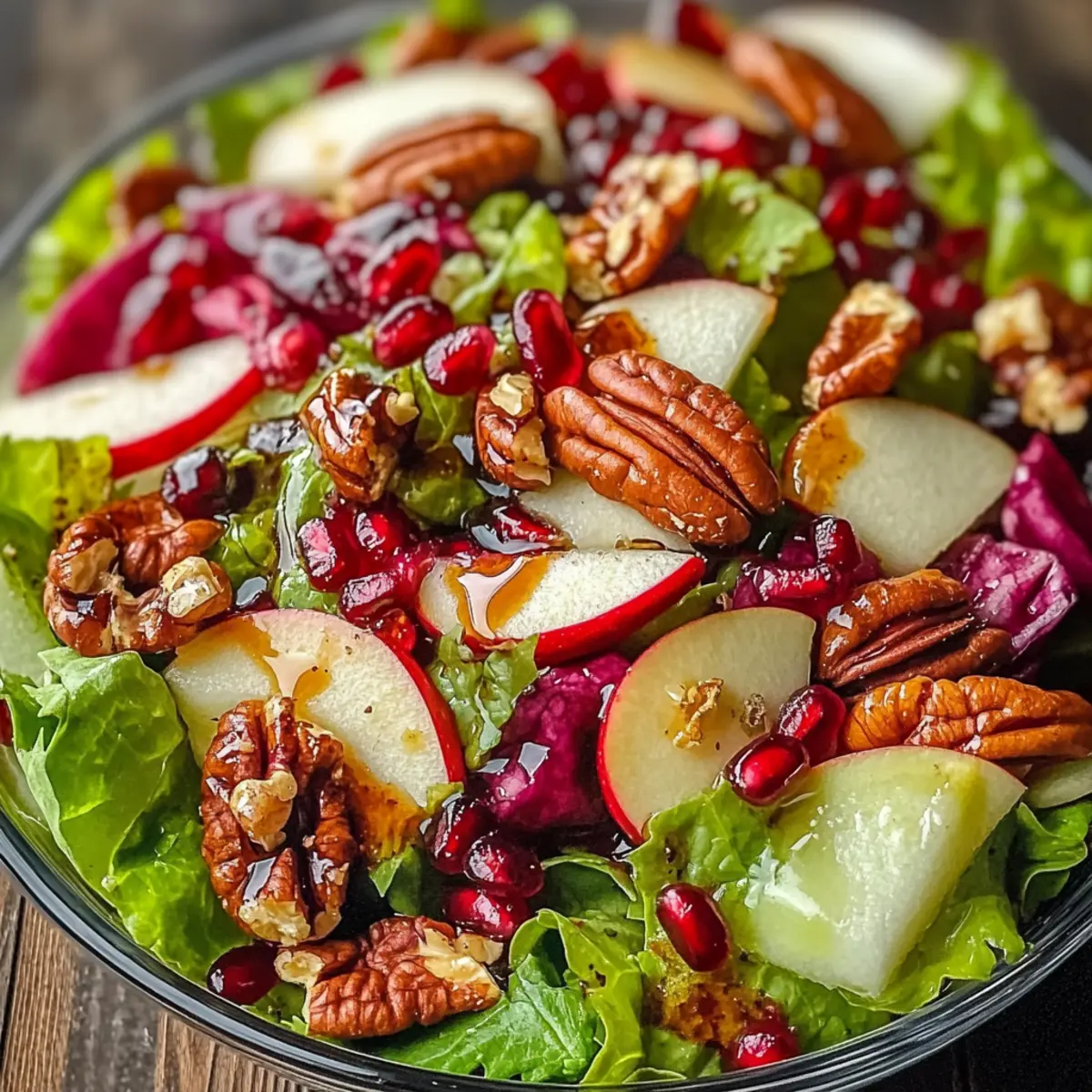 Sweet and Crunchy Pomegranate Pecan Salad Vinaigrette