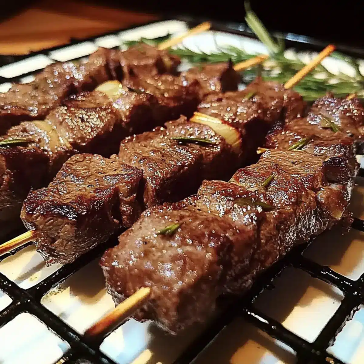 Garlic Rosemary Beef Kabobs