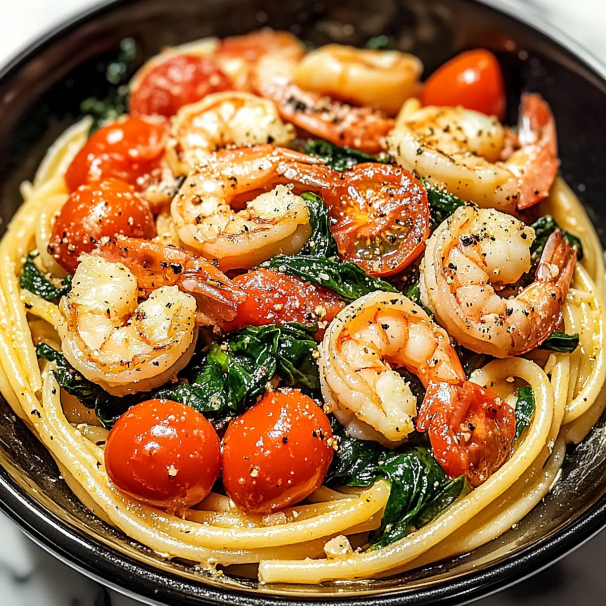 Delicious Tomato Spinach Shrimp Pasta for Quick Weeknight Dinners