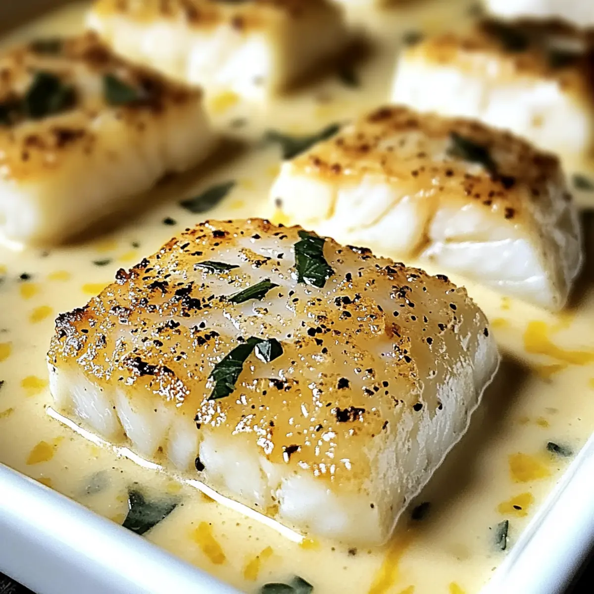 Baked Cod in Coconut Lemon Cream Sauce