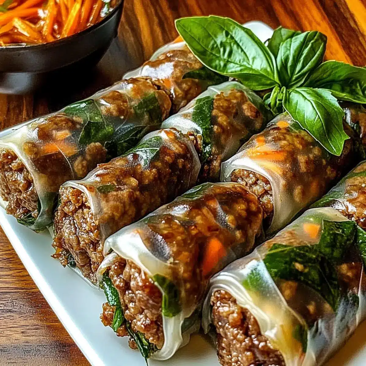 Fresh Thai Basil Beef Rolls for a Healthy Flavor Burst