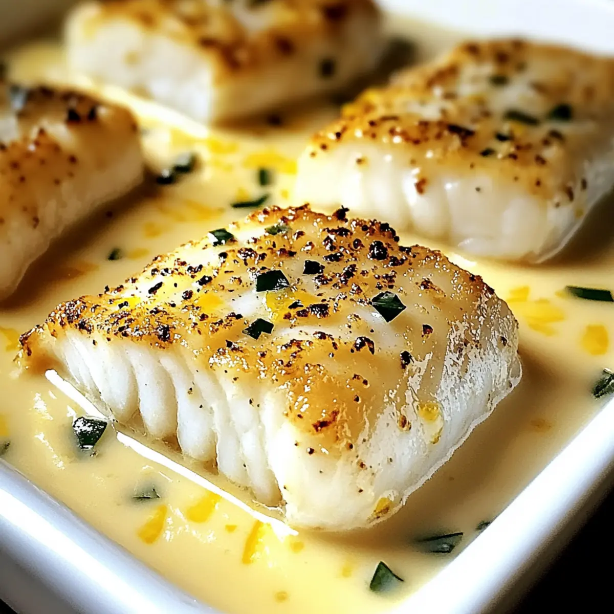 Baked Cod in Coconut Lemon Cream Sauce for a Tropical Escape