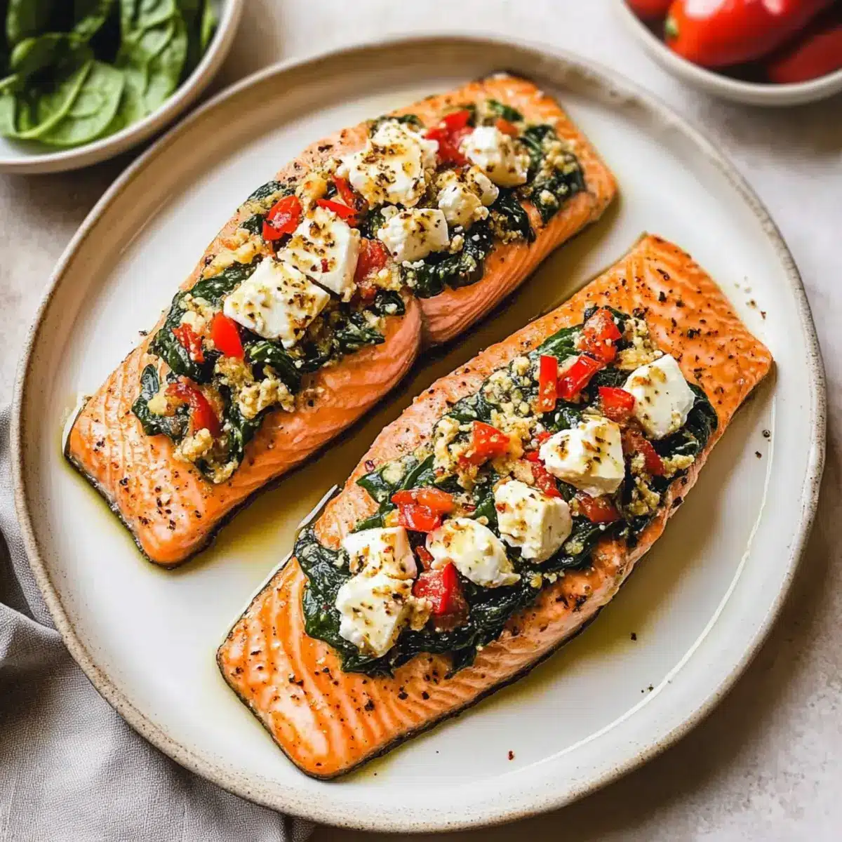 Savory Stuffed Salmon With Spinach & Feta for a Healthy Feast