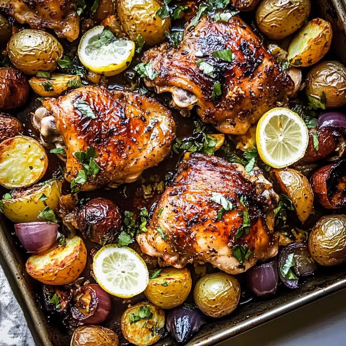 Sheet Pan Lemon Balsamic Chicken and Potatoes Made Easy