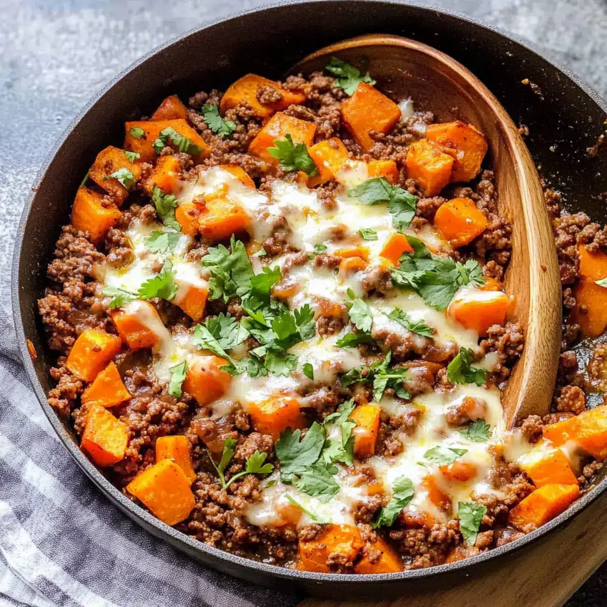 Delicious Southwest Ground Beef and Sweet Potato Skillet Bliss