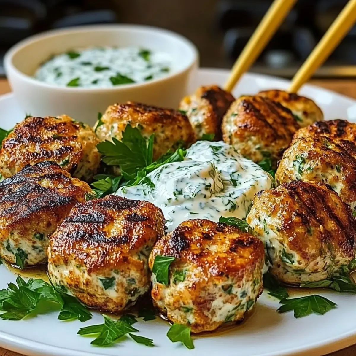 Mouthwatering Chicken Kofta with Garlic Yogurt Sauce Recipe