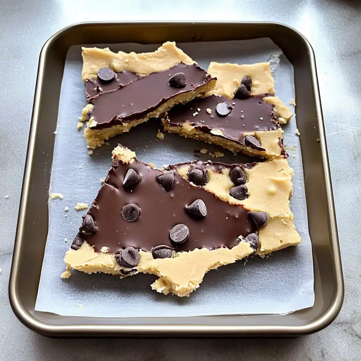 Irresistibly Chewy Chocolate Chip Cookie Dough Bark Recipe