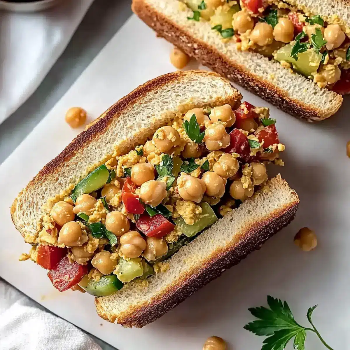 Mediterranean Chickpea Salad Sandwich