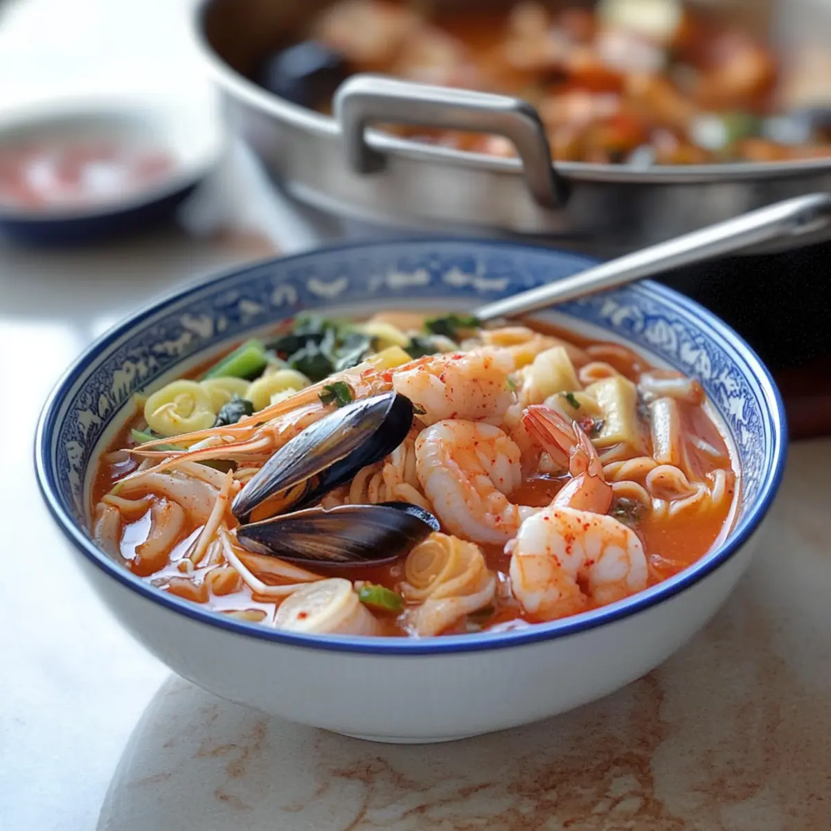 Jjamppong (Korean Seafood Noodle Soup)