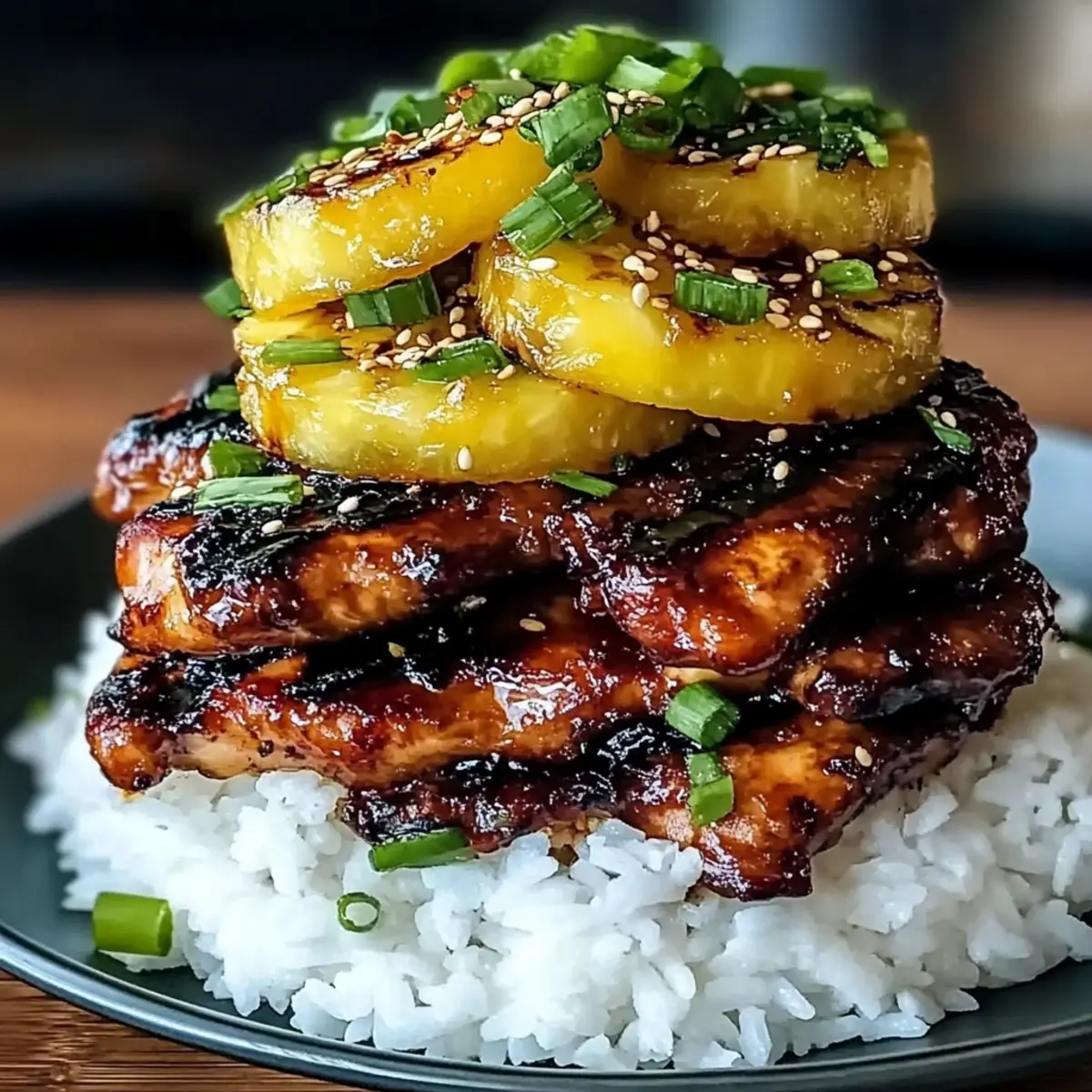 Hawaiian Huli Huli Chicken Stack