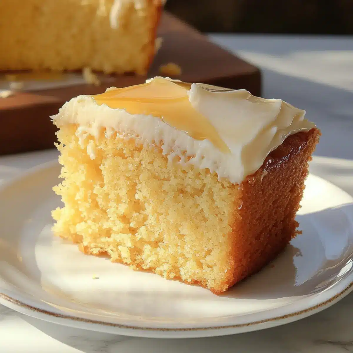 Cornbread Cake with Whipped Honey Buttercream Frosting
