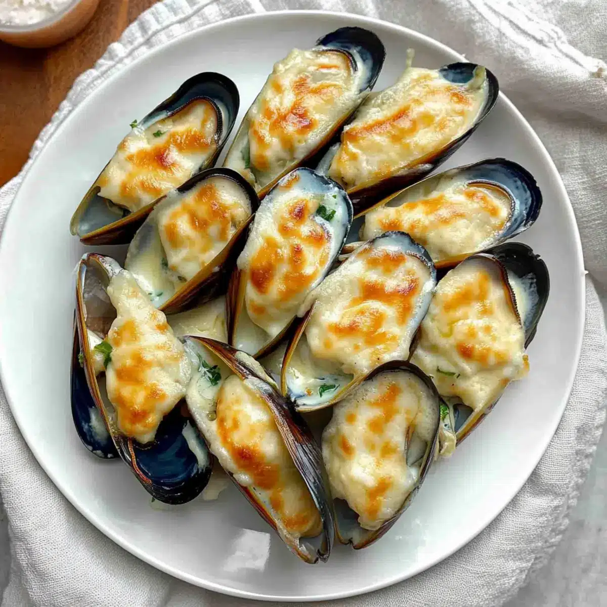 Cheesy Mayo Mussels