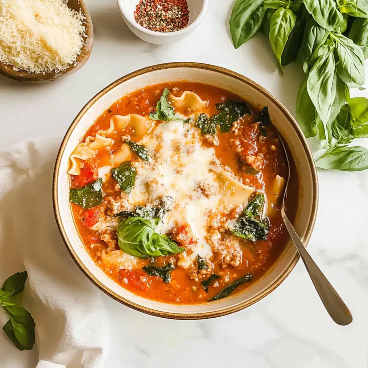 Easy Creamy Lasagna Soup
