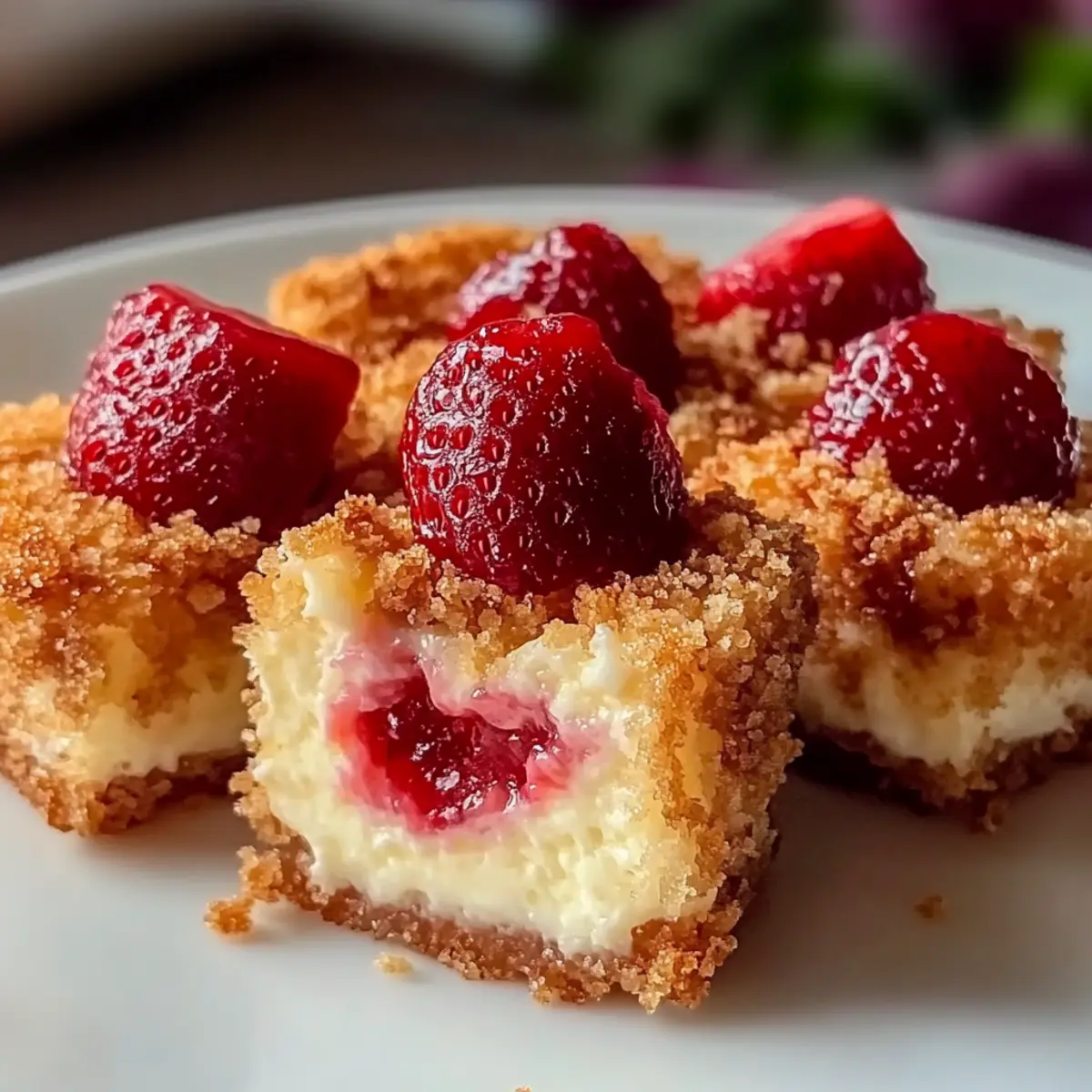 Strawberry Crunch Cheesecake Bites