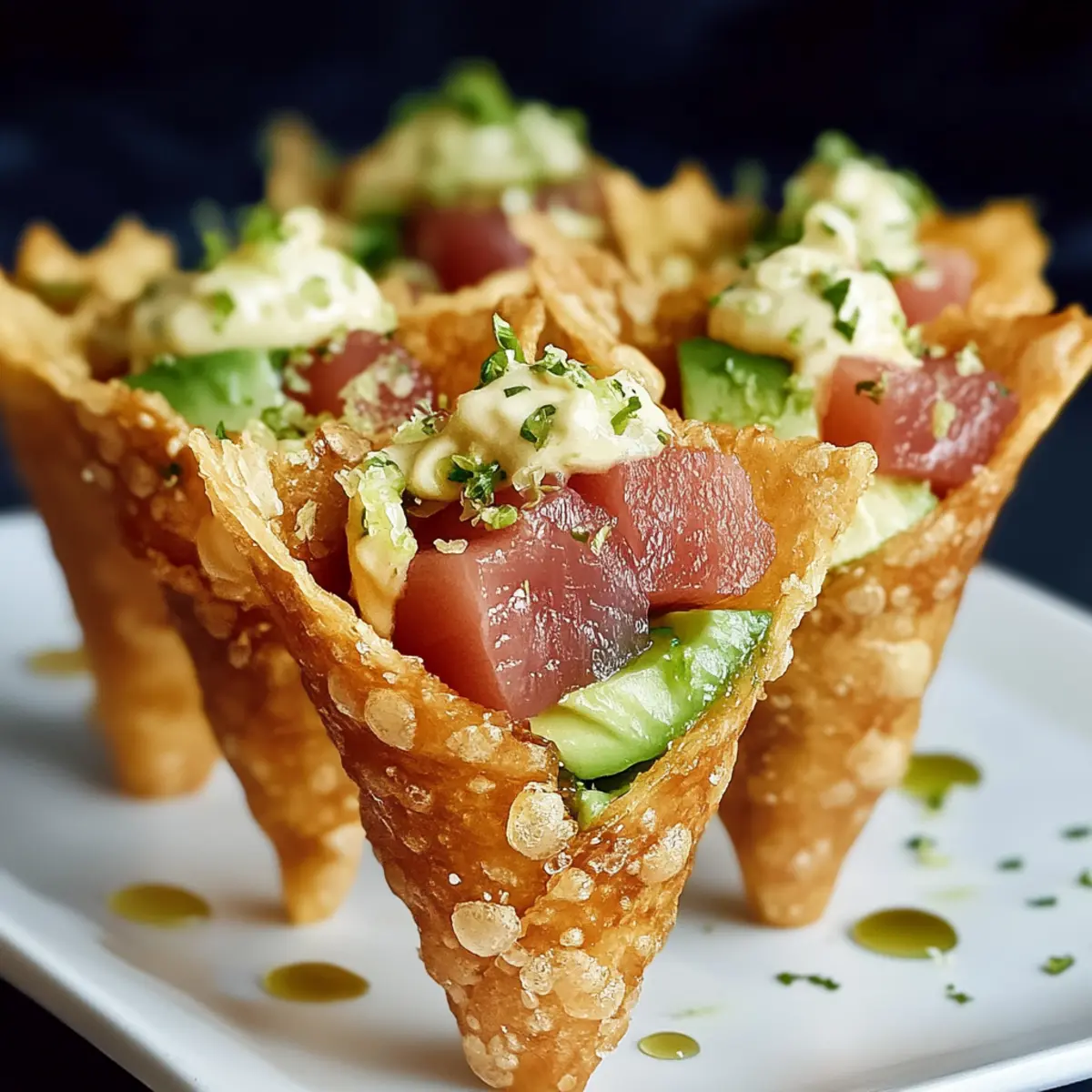 Sushi Wonton Cones