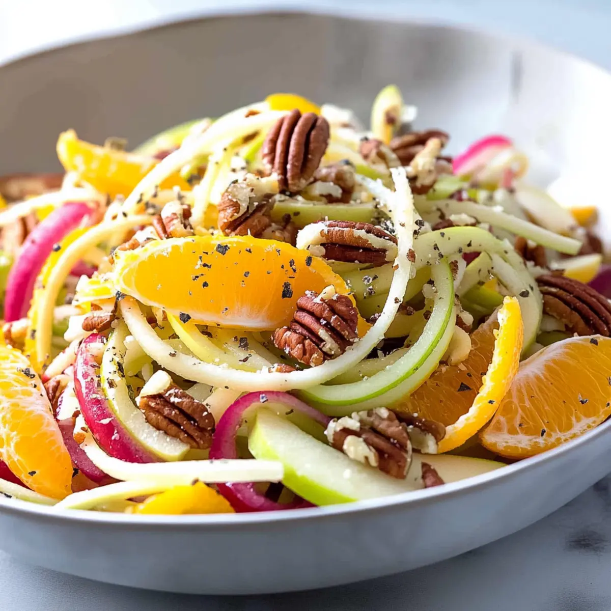 Spiralized Apple Salad with Citrus Dressing