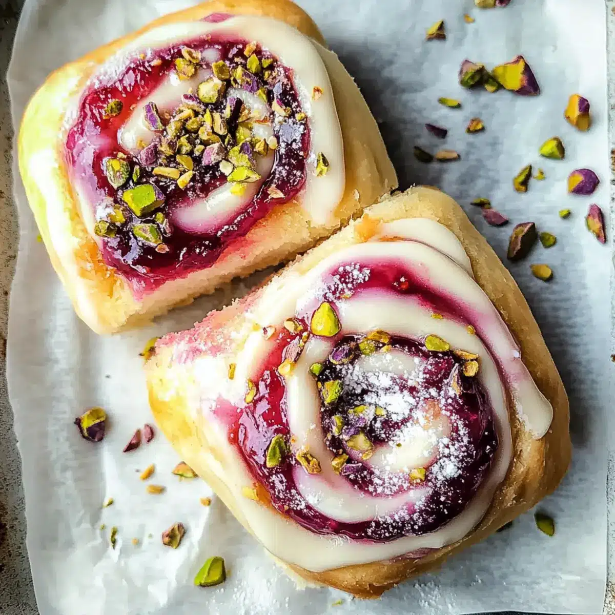 Raspberry and Rose Cheesecake Buns