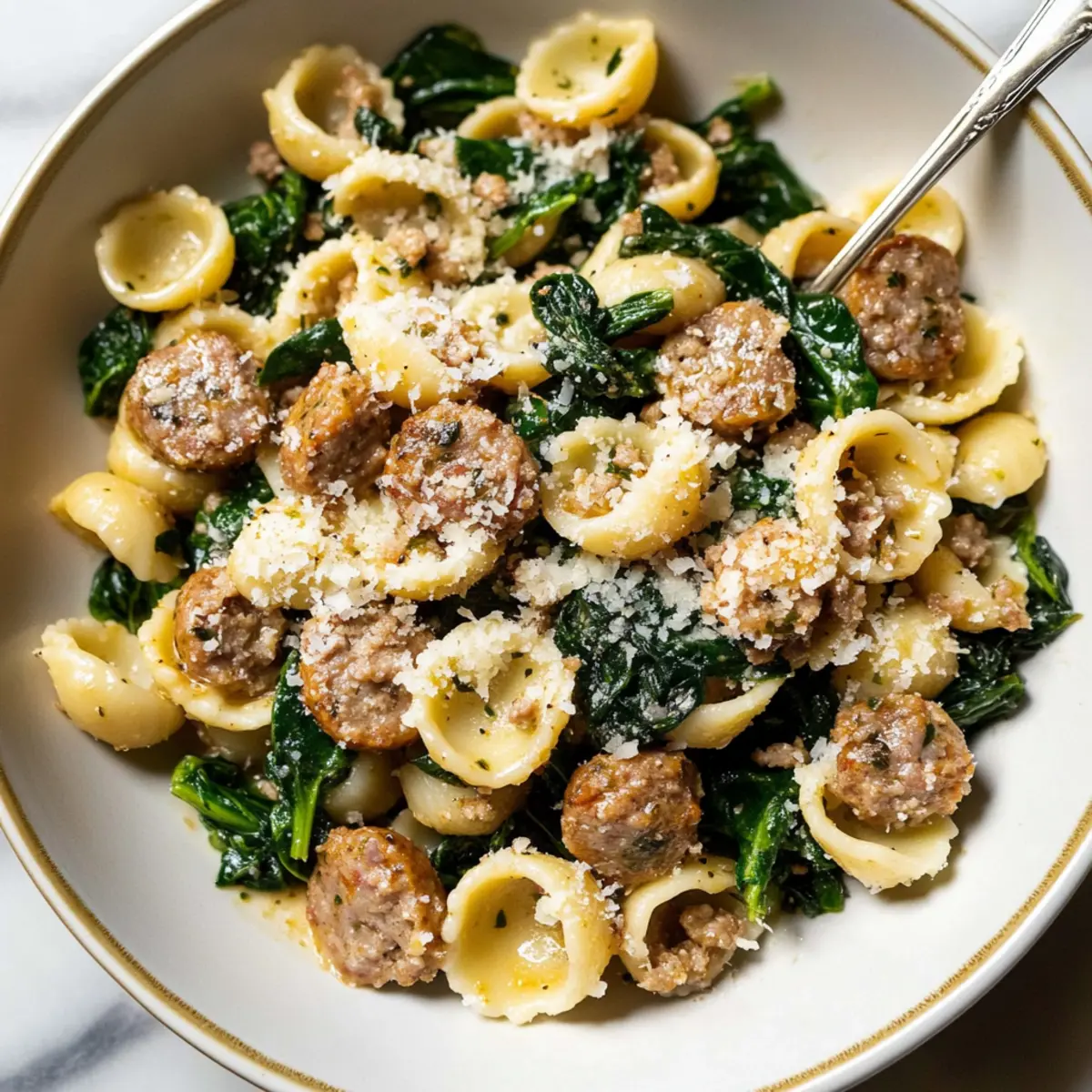 Orecchiette with Sausage and Spinach