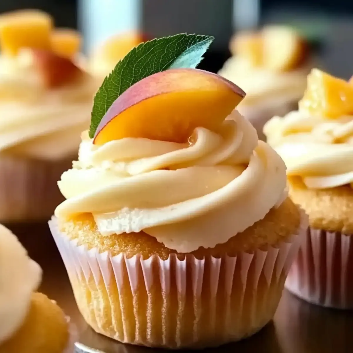Honey Peach Cream Cheese Cupcakes