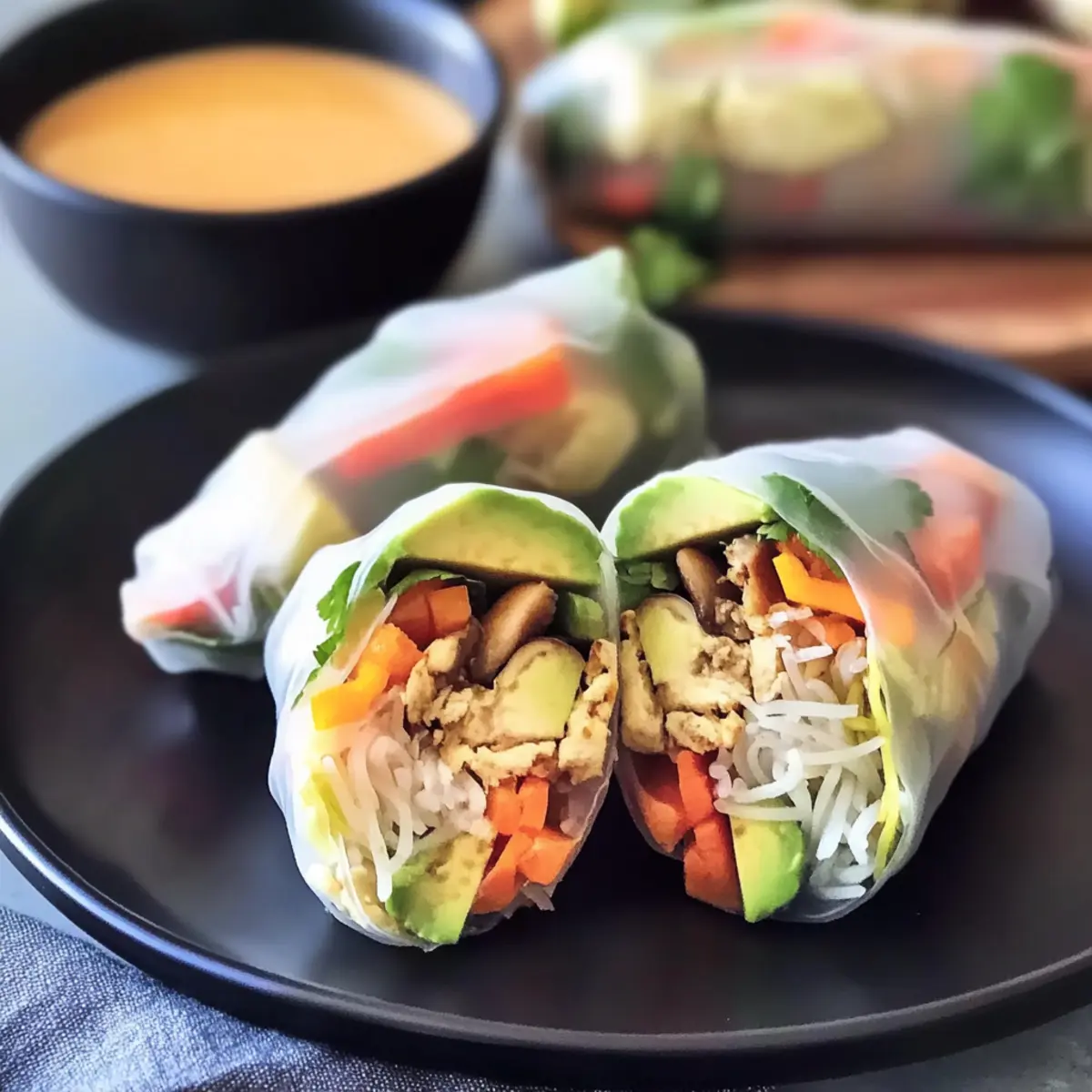 Avocado Shiitake Spring Rolls