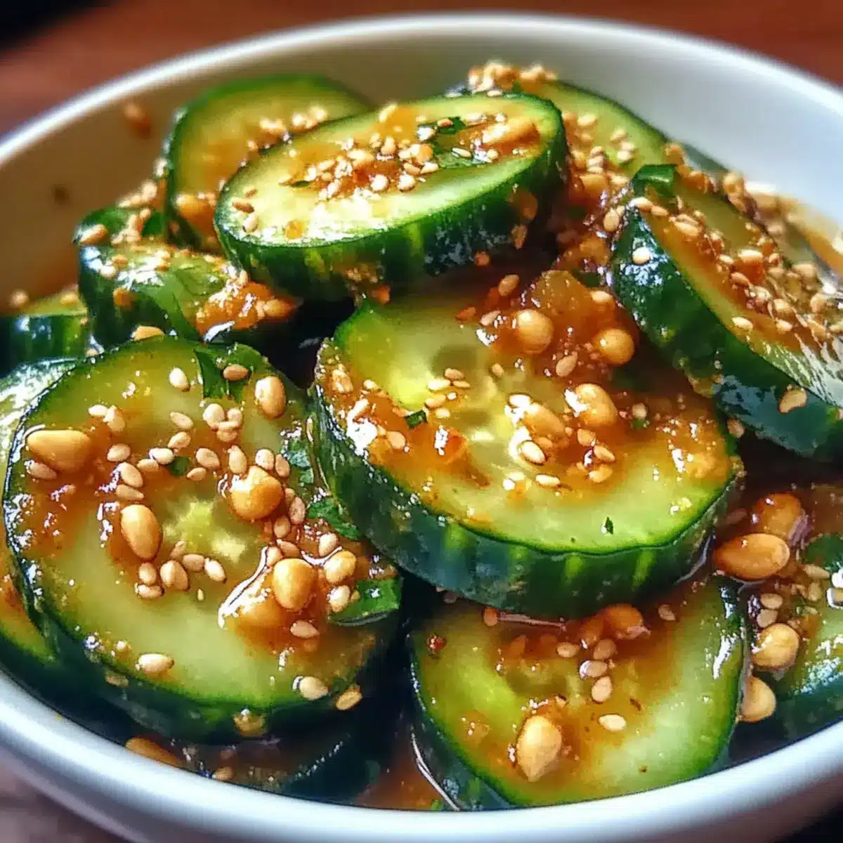 Cucumbers in Spicy Peanut Sauce