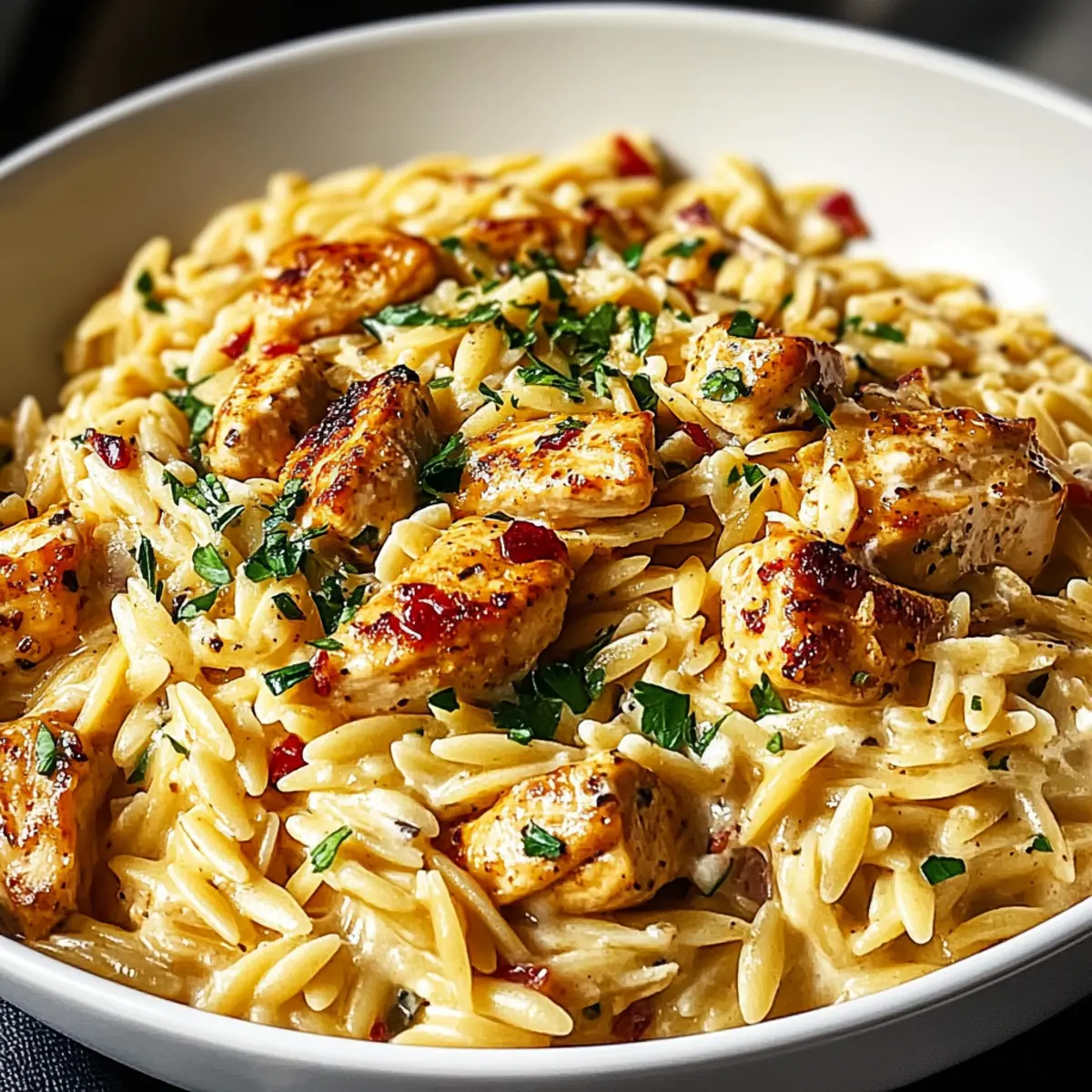Cajun Chicken Alfredo Orzo