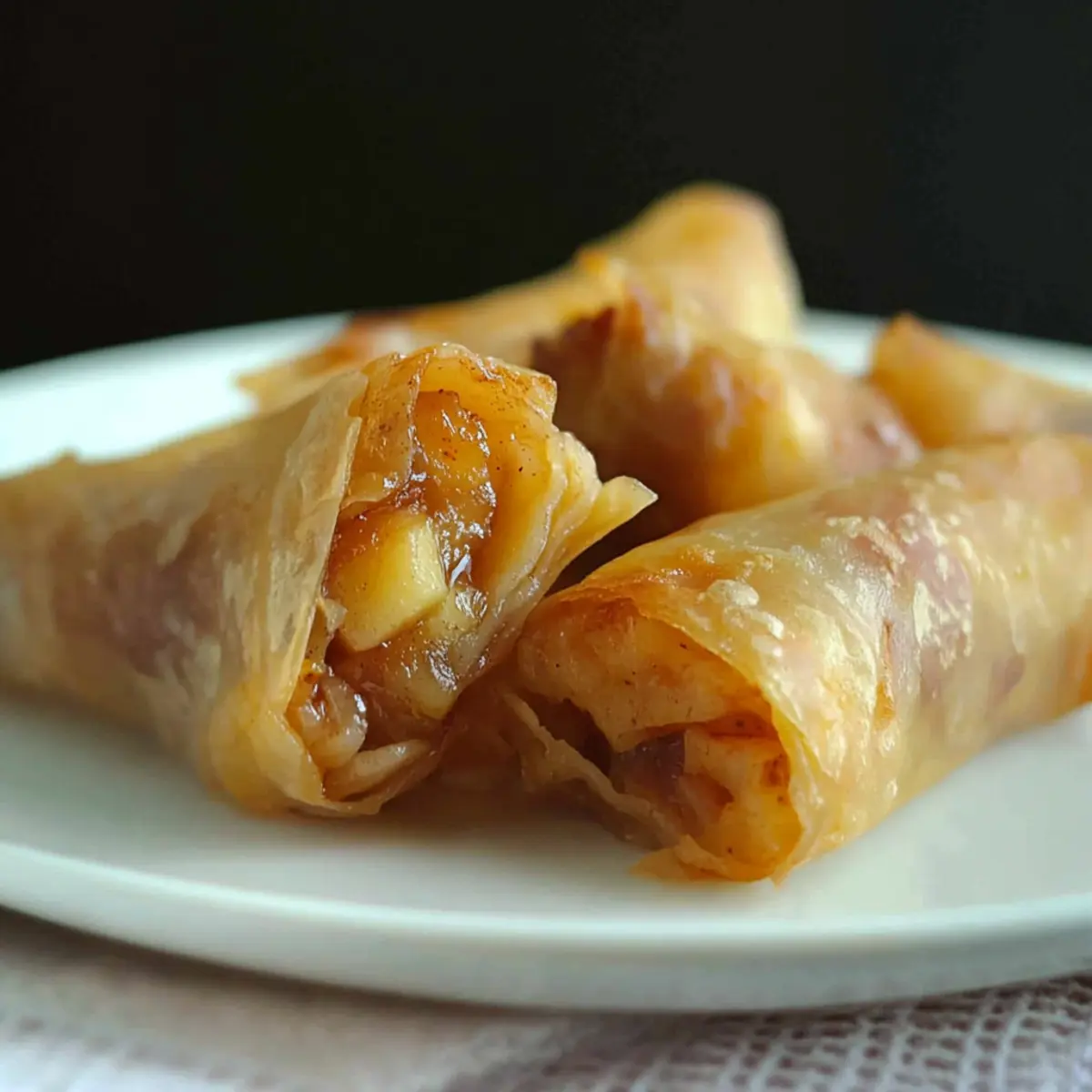 Baked Apple Pie Rice Paper Rolls